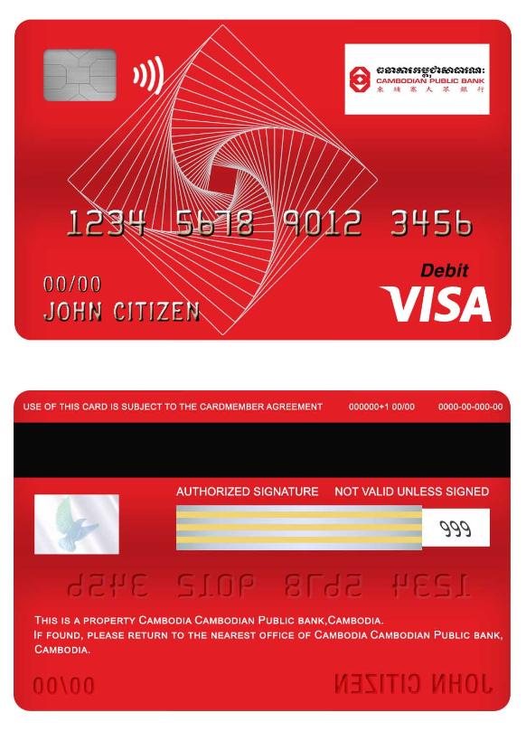 Cambodia Cambodian Public bank visa debit card